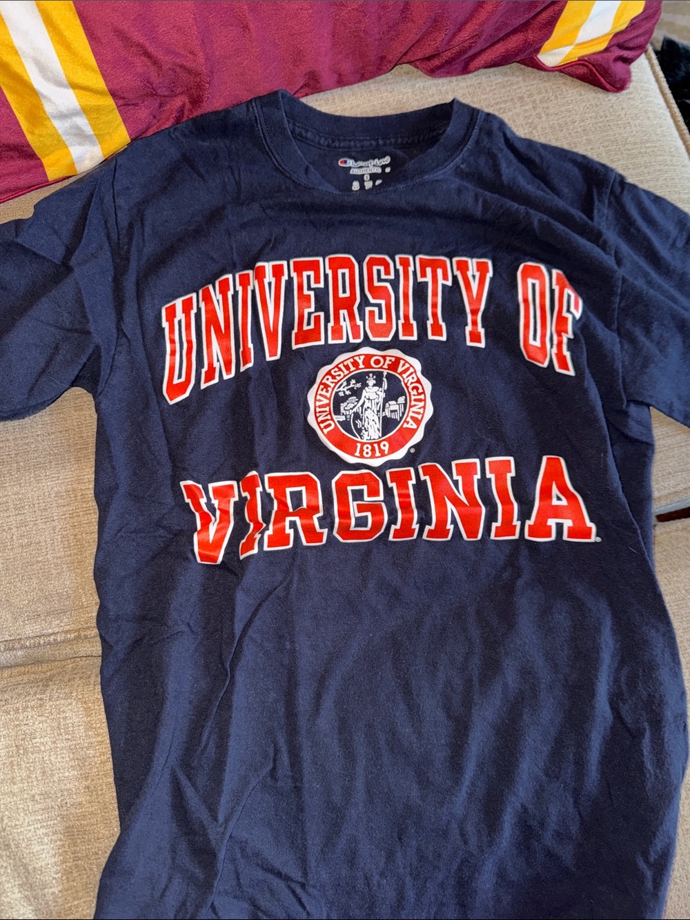 Champion Women’s Navy University of Virginia Graphic Tee with Orange/White Logo